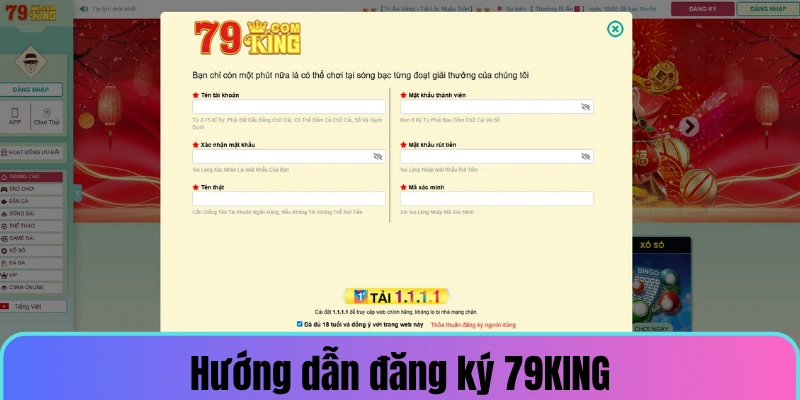 Quy trình 04 bước đăng ký 79KING